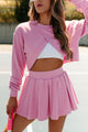 Coming In Clutch Reversible Shrug Top & Skirt Set (Candy Pink) - NanaMacs