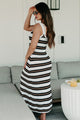 Can't Be Bested Striped Sweater Knit Dress (White/Black Stripe) - NanaMacs