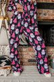 Holiday Traditions Silky 3-Piece Printed Pajama Set (Pink Santa Print) - NanaMacs