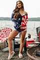 Freedom Fashion American Flag Cardigan (Red/Navy) - NanaMacs