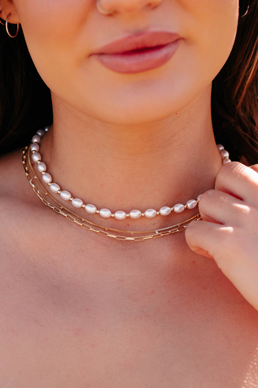 I'd Be Obsessed Too Layered Pearl Beaded Necklace (Gold) - NanaMacs