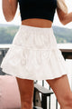 Total Infatuation Bubble Hem Mini Skirt (White) - NanaMacs