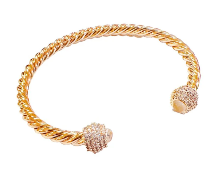 PREORDER It's Giving Perfection Twisted Rope Cuff Bracelet (Gold) - NanaMacs