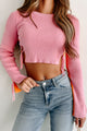 Felt Cute Lace-Up Colorblock Sweater (Pink/Orange) - NanaMacs