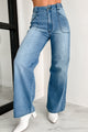 Betty Non-Distressed High Rise Wide Leg Sneak Peek Jeans (Medium Light) - NanaMacs