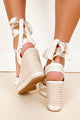 Confidence Factor Ankle Wrap Platform Wedge Sandals (Bone) - NanaMacs