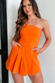 Vivid Dreams Shorts Lined Denim Mini Dress (Sunkist) - NanaMacs