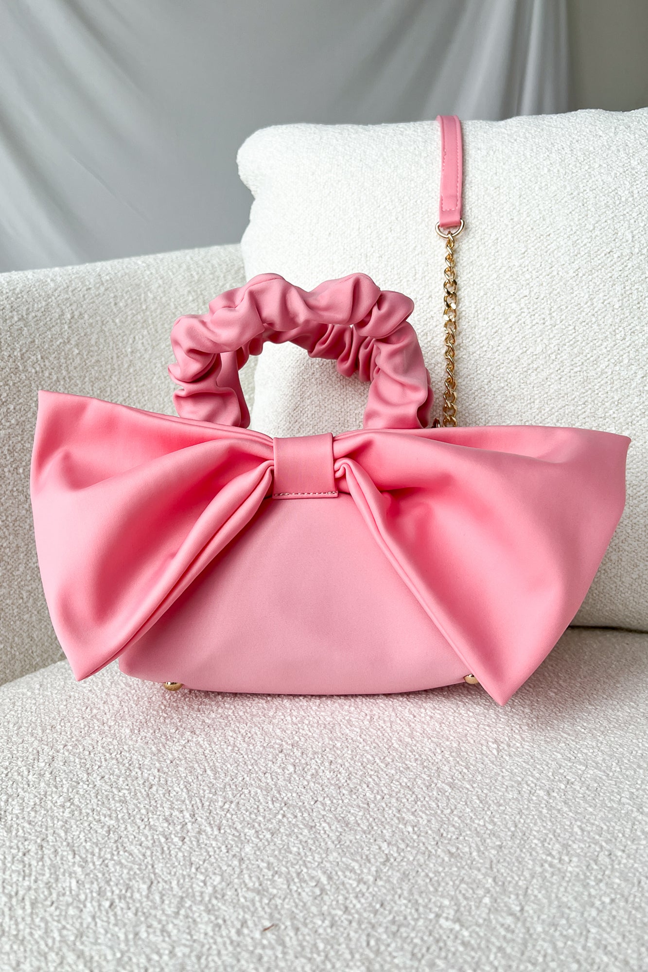 Bow And Behold Bow Front Crossbody/Clutch (Pink) - NanaMacs