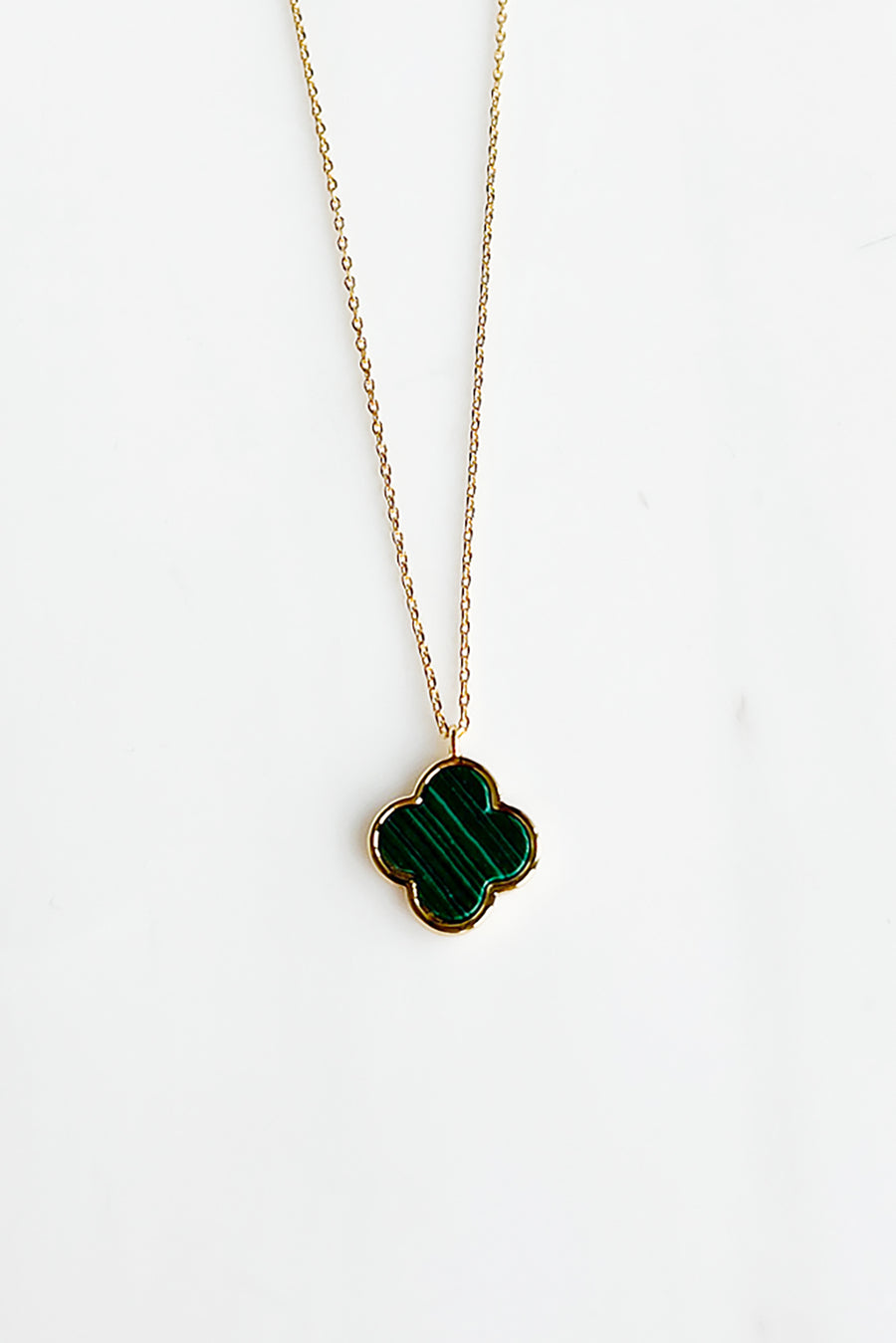 Who Needs Luck Gold Dipped Pendant Necklace (Gold/Green) - NanaMacs