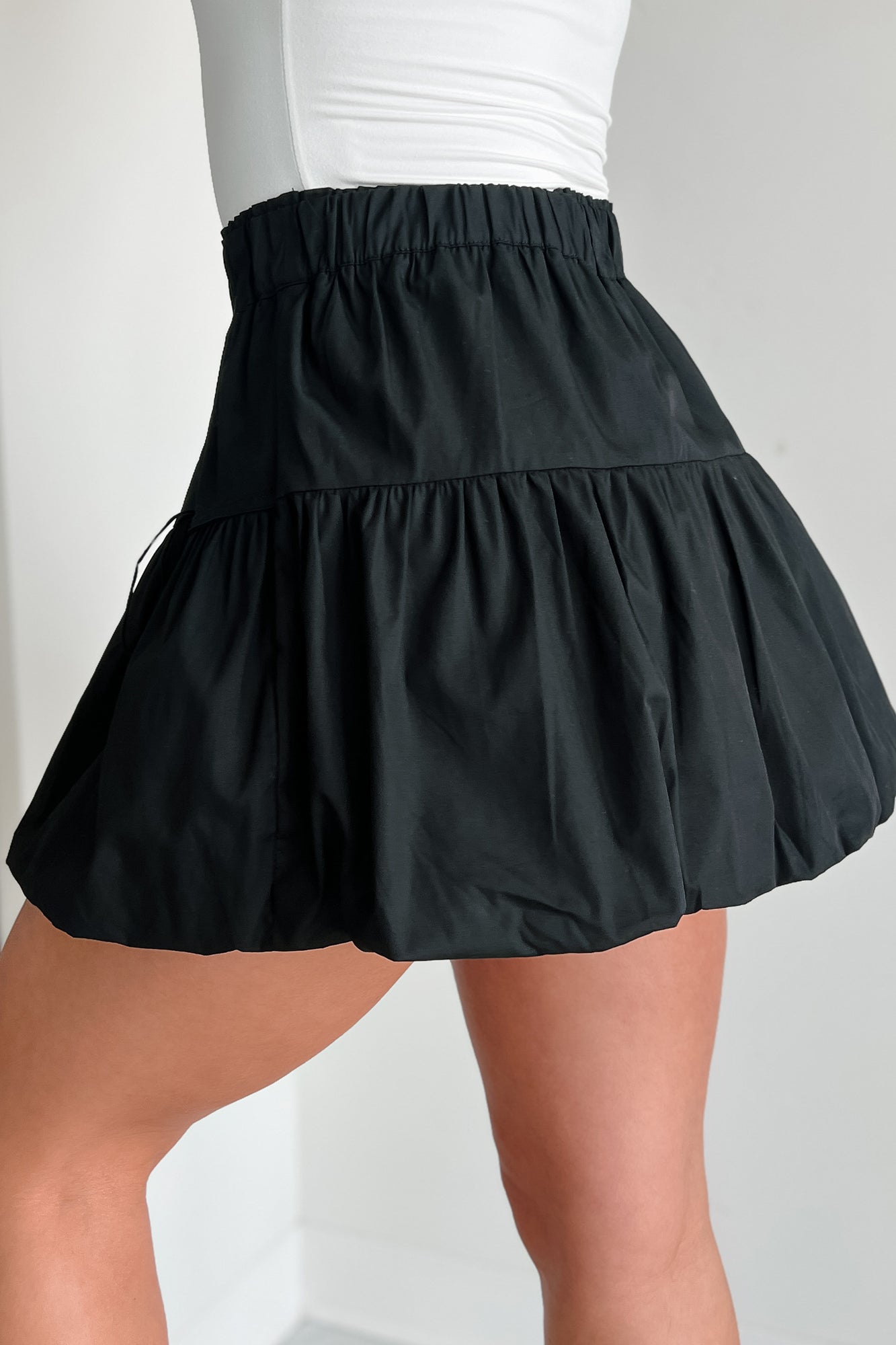 Total Infatuation Bubble Hem Mini Skirt (Black) - NanaMacs