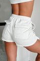 Can't Convince Me Crop Sweatshirt & Shorts Set (White Melange) - NanaMacs