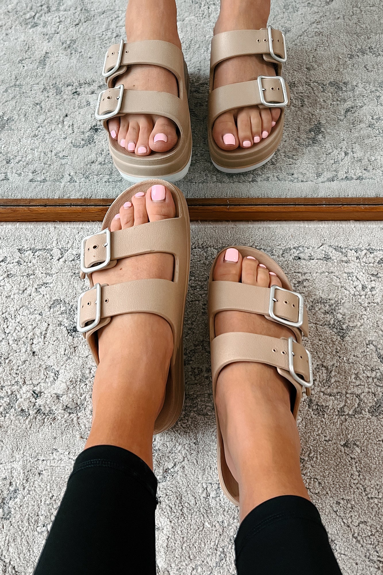 Casually Crushing Chunky Platform Sandals (Sand) - NanaMacs