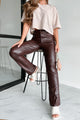Now Or Never Faux Leather Pants (Java) - NanaMacs