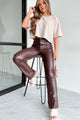 Now Or Never Faux Leather Pants (Java) - NanaMacs