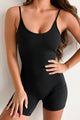 Feeling Snatched Fitted Active Romper (Black) - NanaMacs