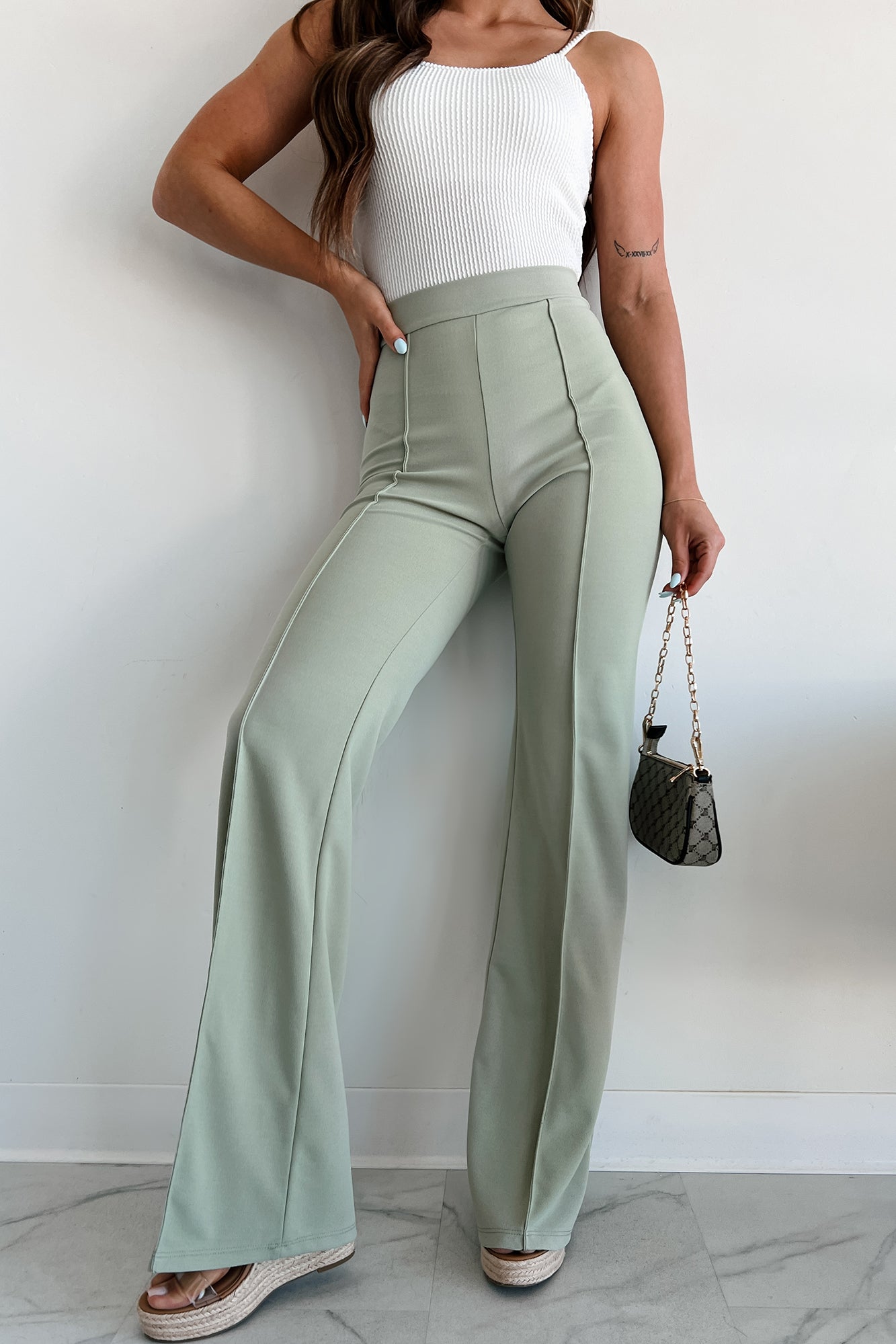 High waisted office pants fashion