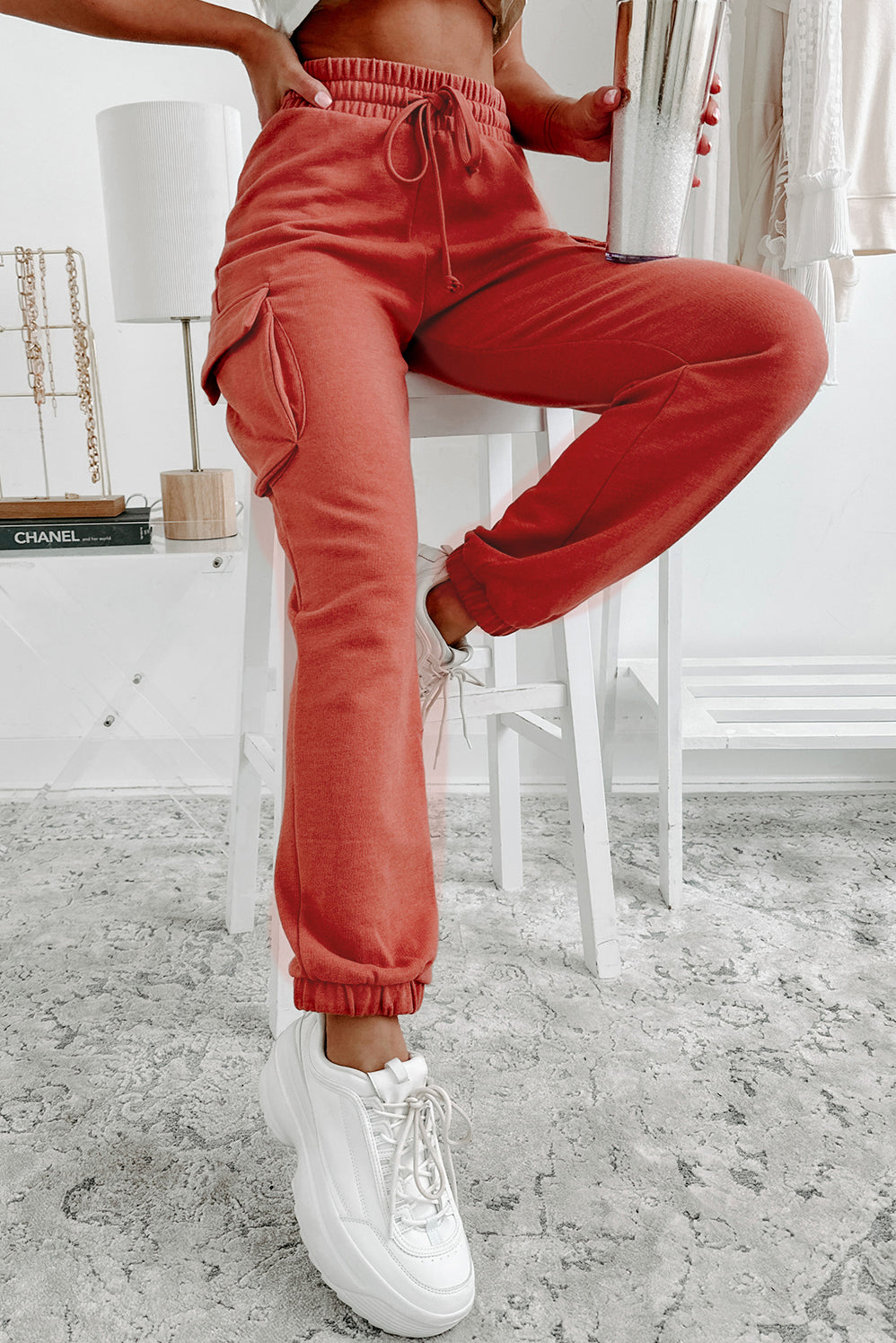 Keeping It Laid-Back Cargo Pocket Joggers (Rust)