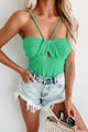 My Day Off Ruched Halter Bodysuit (Green) - NanaMacs