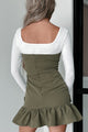 Don't Have To Try Strapless Cargo Mini Dress (Olive) - NanaMacs