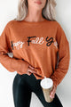 "Happy Fall Y'all" Graphic Sweater (Rust) - NanaMacs