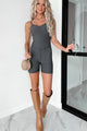 Success Is A Journey Ribbed Catsuit Romper (Charcoal) - NanaMacs