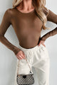 Vague Answers Long Sleeve Bodysuit (Brown) - NanaMacs