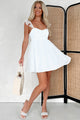 Last Hurrah Ruffle Strap Mini Dress (White) - NanaMacs