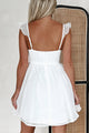 Last Hurrah Ruffle Strap Mini Dress (White) - NanaMacs