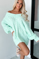 Collecting My Thoughts Oversized Sweater Dress (Mint) - NanaMacs