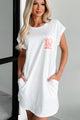 Southern Welcome Double-Sided Graphic T-Shirt Dress (White) - Print On Demand - NanaMacs