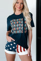 "Patriotic AF" Graphic T-Shirt (Navy) - Print On Demand - NanaMacs