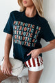 "Patriotic AF" Graphic T-Shirt (Navy) - Print On Demand - NanaMacs