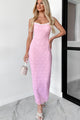 Flirtatious Attitude Layered Lace Maxi Dress (Cool Pink) - NanaMacs