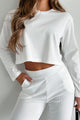 Only Time Will Tell Ribbed Long Sleeve Crop Top (Off White) - NanaMacs