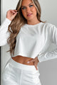 Only Time Will Tell Ribbed Long Sleeve Crop Top (Off White) - NanaMacs