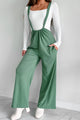 Message Received Wide Leg Suspender Jumpsuit (Military Green) - NanaMacs