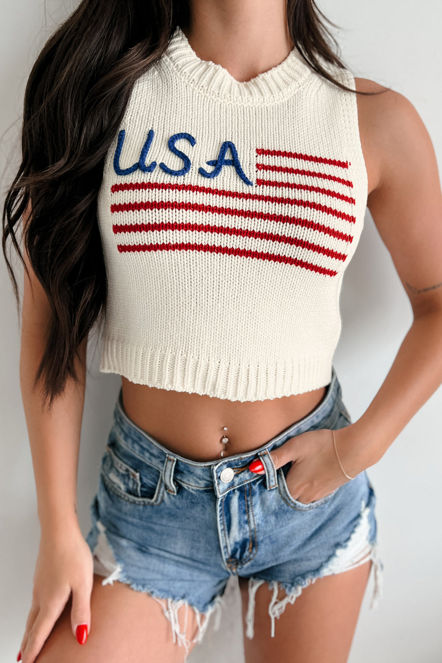 Land That I Love USA Sweater Tank (Ivory)