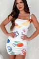 Key West Couture Printed Bow Detail Mini Dress (Ivory) - NanaMacs
