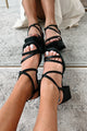 Aniston Strappy Platform Heeled Sandals (Black) - NanaMacs