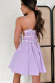 If You're Willing Shirred Side-Tie Mini Dress (Lavender) - NanaMacs