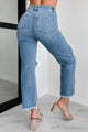 Thomas High Rise Distressed Risen Crop Straight Jeans (Medium) - NanaMacs