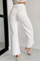 According To Plan High Rise Wide Leg Crop Jeans (White) - NanaMacs