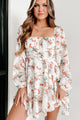 I Said So Floral Balloon Sleeve Mini Dress (Ivory) - NanaMacs