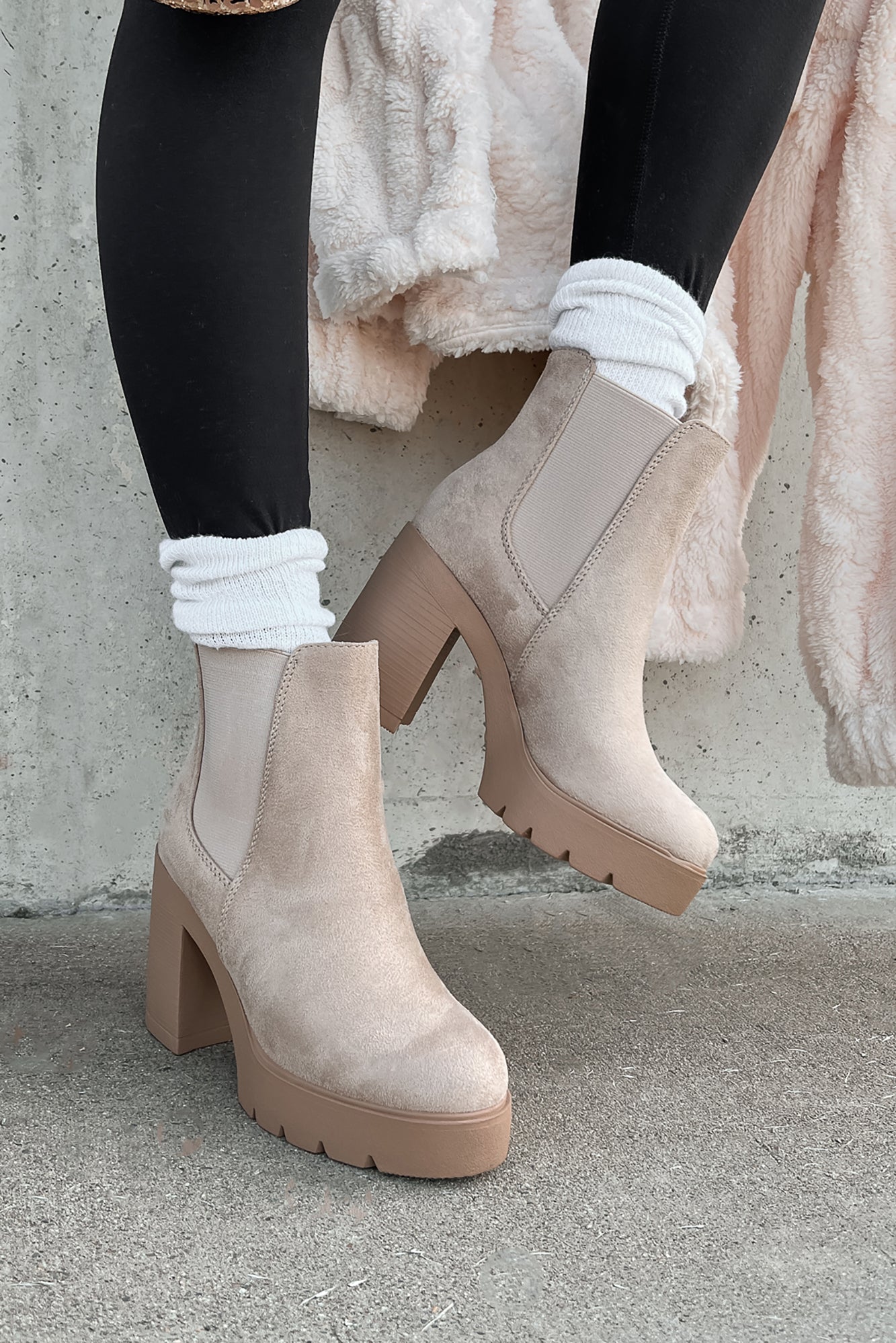 Light clearance taupe booties