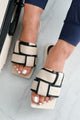 Resort Summers Braided Square Toe Sandals (Sand/Black) - NanaMacs