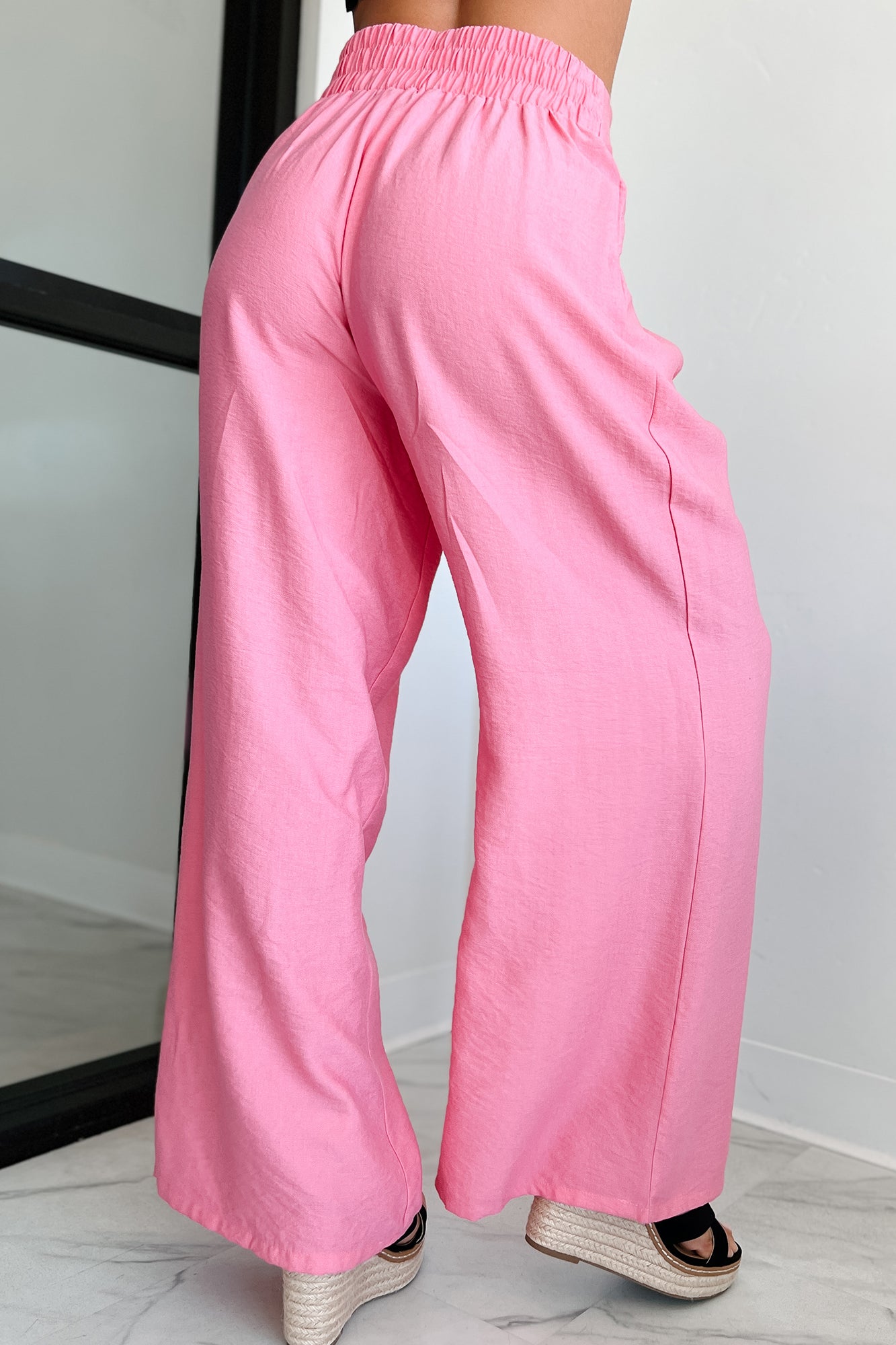 Energetic Response High Rise Pleated Wide Leg Pants (Pink) - NanaMacs