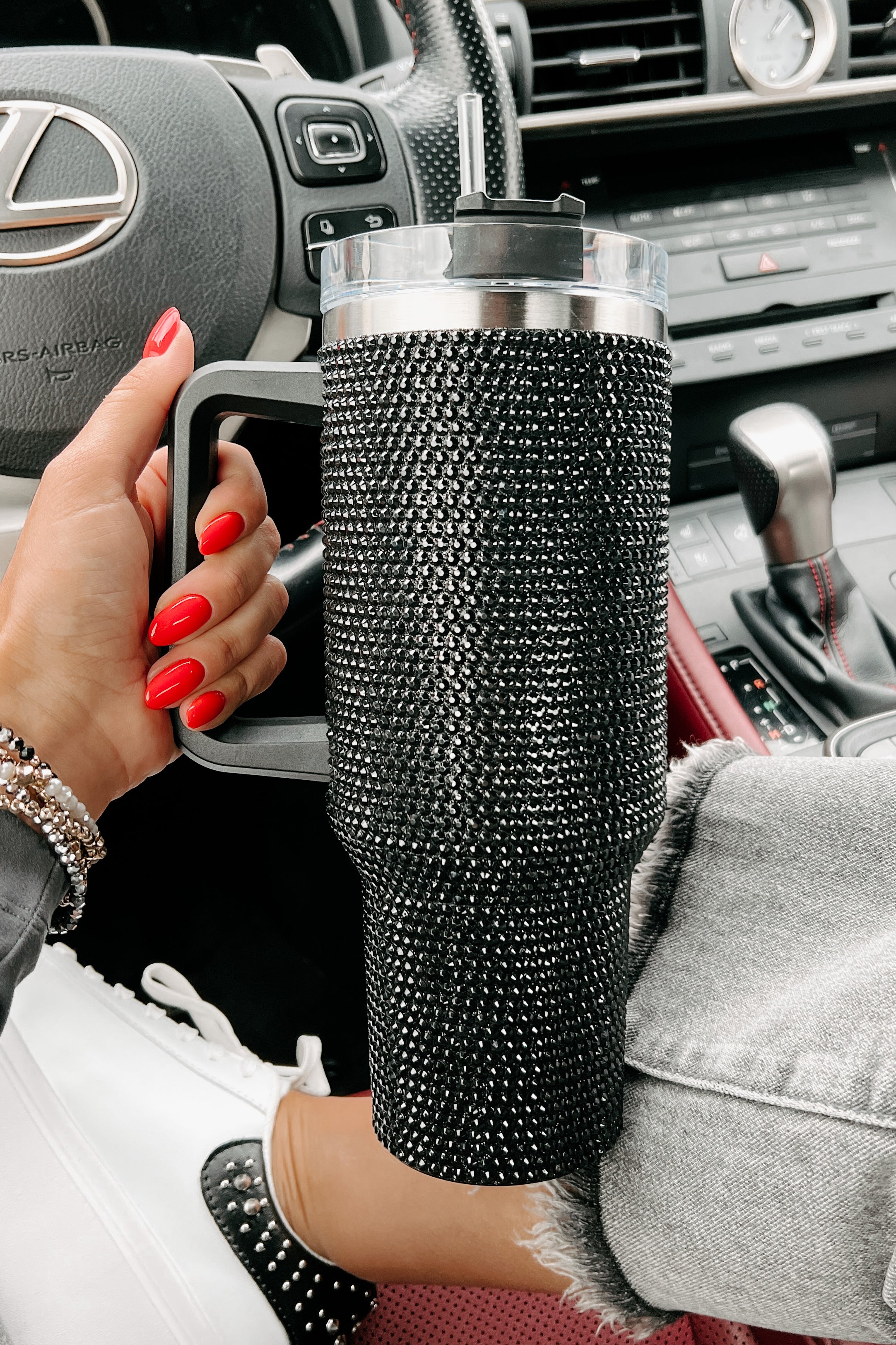 Insulated Rhinestone Slim Can Holder