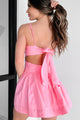 Lighting Up The Room Pleated Tie-Back Mini Dress (Candy Pink) - NanaMacs