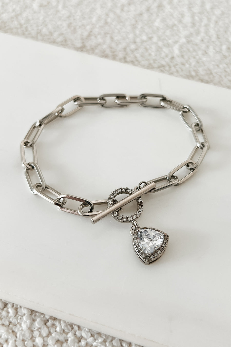 Better Believe It Triangle Crystal Bracelet (Silver)