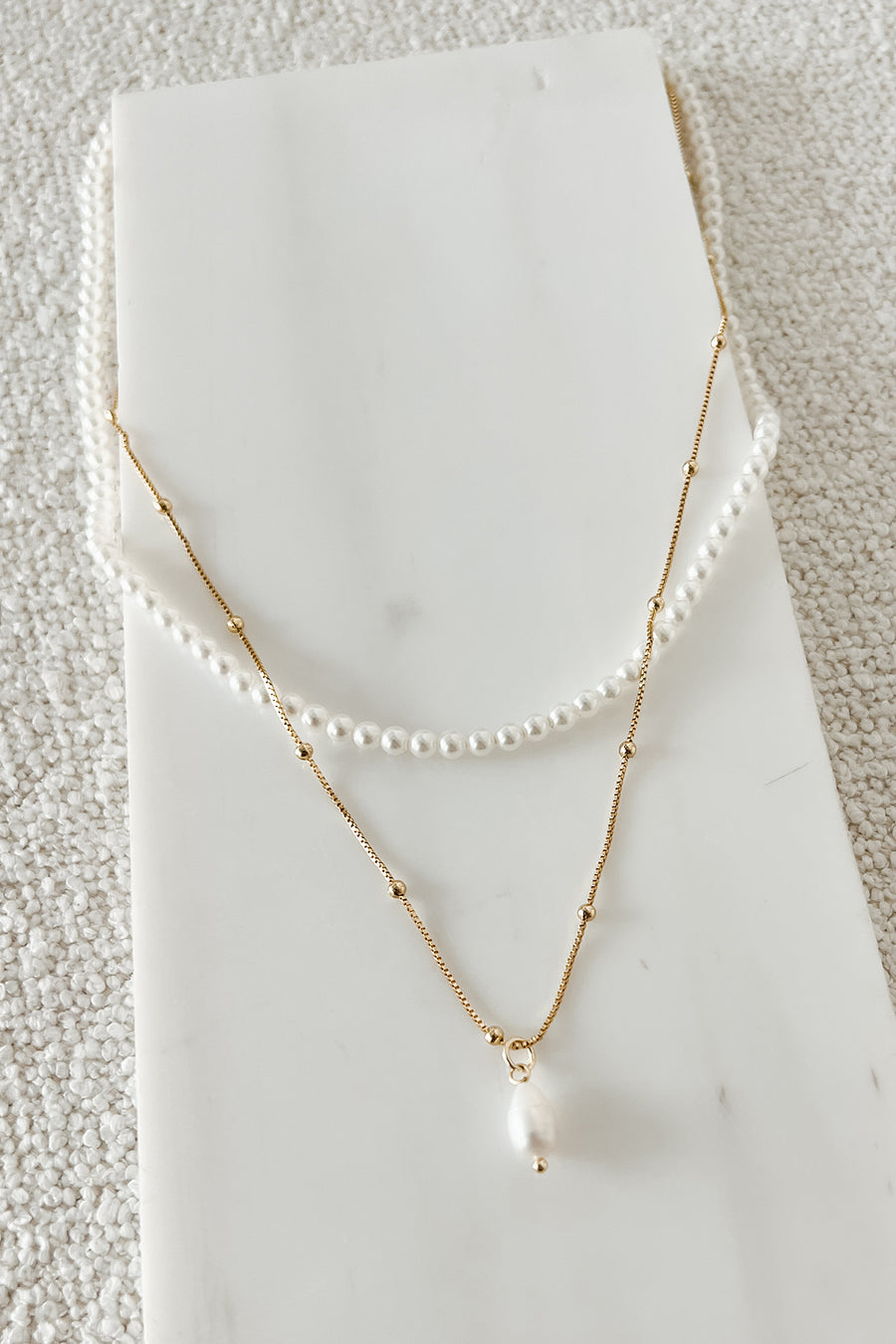 Jealous Of Me Layered Pearl Necklace (Gold)